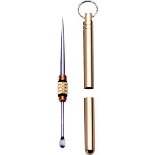 Titanium Outdoor EDC Portable Multi-functional Toothpick Bottle Ear Scoop Fruit Fork Camping Tools Are Sturdier Than Floss