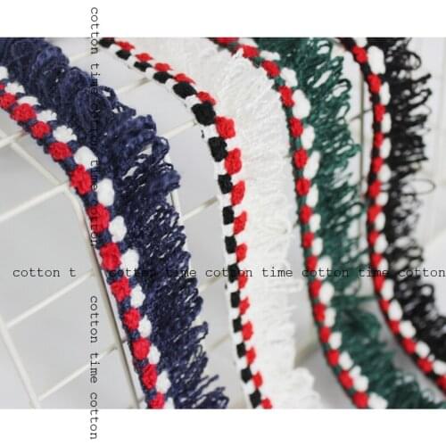 5yards/lot Tweed Lace 3cm wide Yarn Webbing Fringed Ribbon 4colors Sewing Accessory for bag garment free shipping