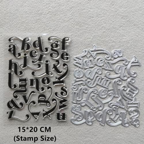 2021 New Lower Case Letters Clear Stamps and Metal Cutting Dies DIY Scrapbooking Embossing Album Seal Template Punch Stencils
