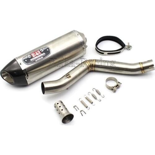 Motorcycle Exhaust System Mid Link Connect Pipe with Yoshimura Exhaust Muffler Escape moto For Benelli TRK502 TRK 502 to 2017