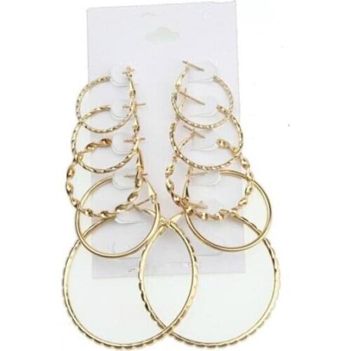 Ex599 Europe Fashion Vintage simple punk alloy geometric circle studs earrings Womens Jewelry Accessories