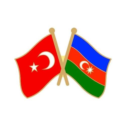 Turkey Azerbaijan Friendship flag badge