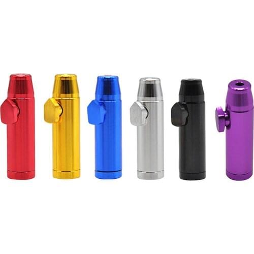 1Pieces Exquisite Cigarette Filter Tip Metal Snuff Dispenser Rocket Snorter Sniffer Tobacco Pipe Smoking Accesoires