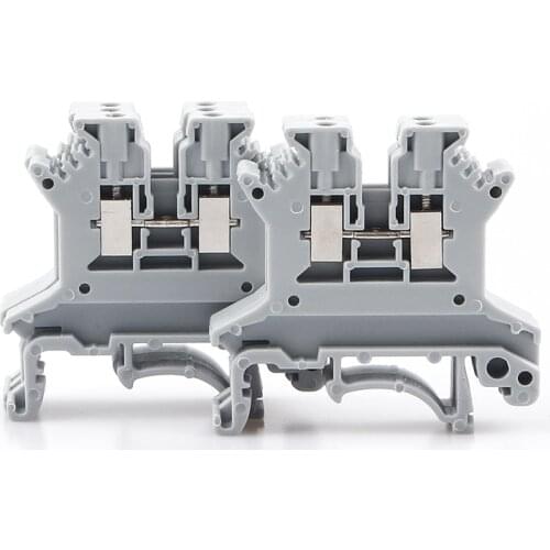 100pcs Wire Conductor Din Rail Terminal Block UK-1.5N Universal Screw Connection Wire Connector Block Terminal Strip Block 16awg