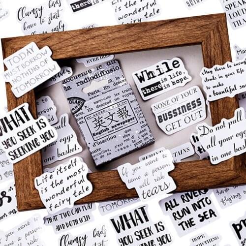 20packs/lot New English Newspaper Diary Decoration Stickers DIY Planner Scarpbooking Sticker Children Stationery Wholesale