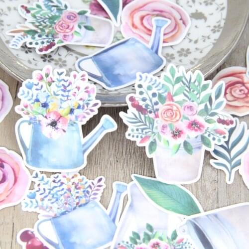 28pcs Watercolor Flower Bouquet Planner Book Scrapbooking Stickers DIY Craft Decorative Sticker Pack