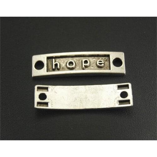 5 pcs 6x27mm Silver Color/bronze Letter "Hope" Connector Link Charms metal charms for jewelry making