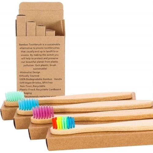5pc Colorful Toothbrush Natural Bamboo Tooth brush Soft Fur Home Charcoal Teeth Eco Bamboo Toothbrushes Dental Oral Hygiene Care