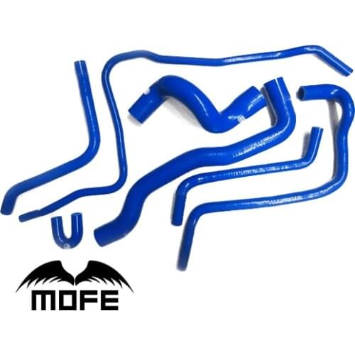 7PCS Original Logo Silicone Hose For Saab 9-3 2.0T 1998~2002 Blue