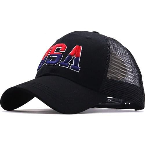 Simple Brand USA Flag Baseball Cap For Men Women Mesh Snapback Hat Unisex America Embroidery Hip Hop Caps Gorras