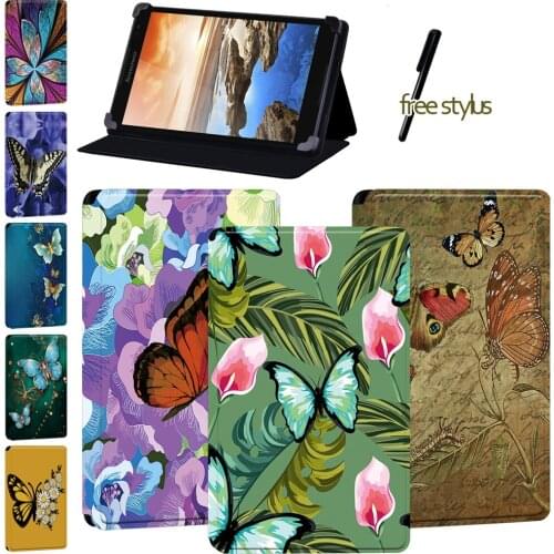 Tablet Case for Lenovo Yoga Tab 4 Plus 10"/Thinkpad Tablet 2 10.1"/Yoga Book 10.1"/Tab 8 Butterfly Pattern Leather Cover Case