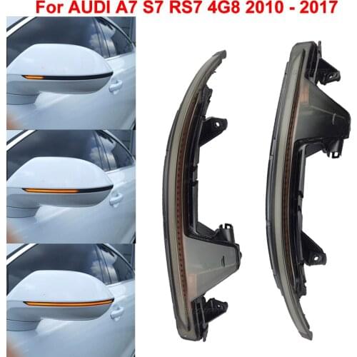 Dynamic Turn Signal LED Side Wing Rearview Mirror Sequential Indicator Blinker Repeater Light For Audi A7 S7 RS7 4G8 2010-2017