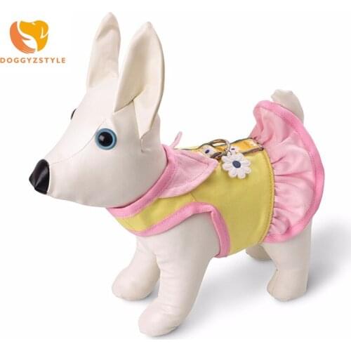 DOGGYZSTYLE Dog Harness Vest Without Leash Fashion Puppy Pet Pink Jacket Cotton Clothes With FLOWER For Small Dogs Cat Chihuahua