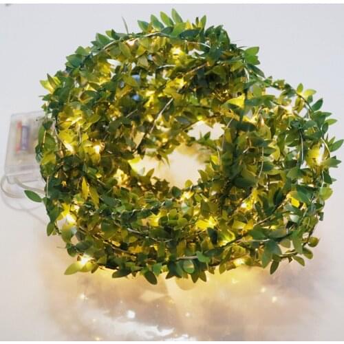 Leaf Garland Copper Lights LED Leaves Ivy Leaf Fairy String Lights Party Decoration Wedding Christmas Lights Decorations