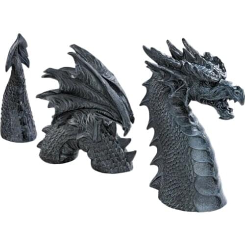 Gothic Dragon Statue Wing Dragon Mascot Fountain Parterre Pool Castle Moat Ornament China Altar Zodiac Theme Garden Sculpture