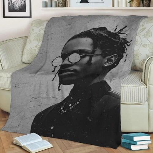 ASAP Rocky 3D Print Plush Blanket Throw On Sofa Home Decor Soft Warmth Washable Nap Blanket Dropshipping