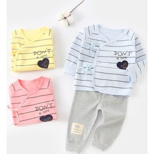 Newborn Baby Boys Girls Clothes Sets Cotton Soft Baby Pajamas Set Full Sleeve Coat+ Pants 2Pcs Toddler Girls Sleepwear Clothes