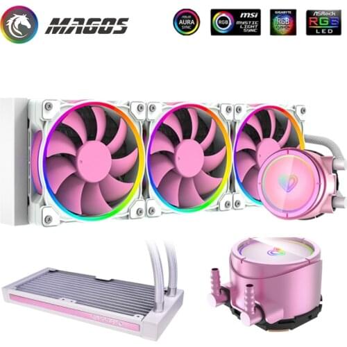 CPU Water Cooling kit 5V Addressable RGB AIO Cooler RGB Fan 360mm,TR4/AM4,PC Gamer DIY Gamer Cabinet,PINKFLOW 360