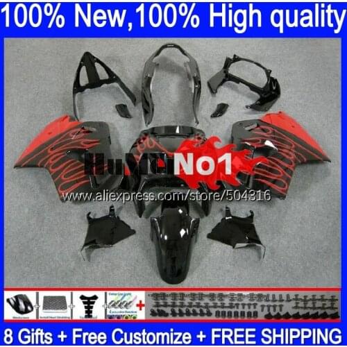 Body For HONDA Interceptor VFR 800RR 800 RR CC 128MC.17 VFR800 RR 98 99 00 01 VFR800RR 1998 1999 2000 2001 Fairing red flames
