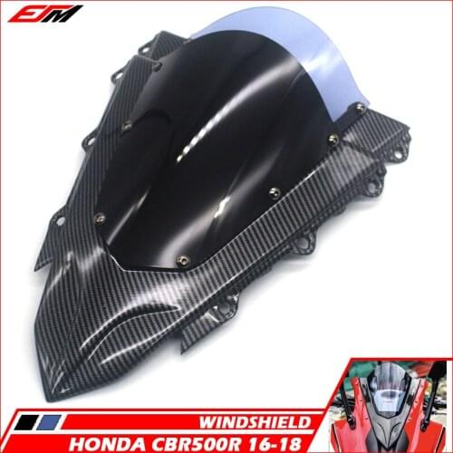 Motorcycle Sports Racing Double Bubble Windshield WindScreen Visor Viser Deflector For HONDA CBR500R CBR500 R 2016-2018 CBR500-R