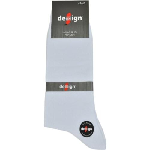 Mens White Plain Combed Cotton Socks (6 Pairs) 100% Cotton Yarn Abrasion Resistant Sweat Absorbent Non-Squeezing Rubber Seamles