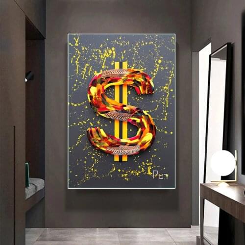 Dollar Currency Symbol Canvas Painting Modern Living Room Wall Art Posters Prints Nordic Bedroom Home Decoration Pictures