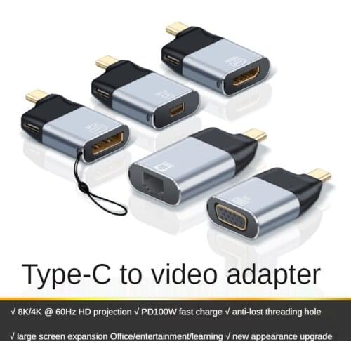 2021 New Type-C To Vga/DP/Gb/mDP HD Video Converter 4K 2.0 Converter Is Suitable for MacBook Samsung S10 / S9 Huawei P40 To DP
