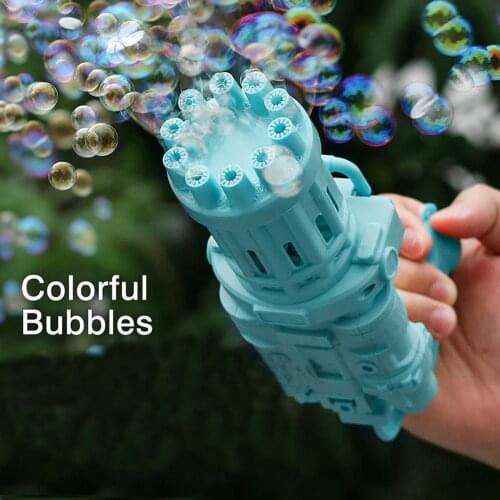 New Gatling Bubble Machine 10-Hole Automatic Bubble Guns For Kids Electric Bubble Shooter Gatling Summer Soap Water Bubble Maker