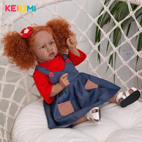 KEIUMI New Arrival Lovely Reborn Newborn Doll Rooted Fiber Hair Many Accessories Alive Reborn For Children Fashion