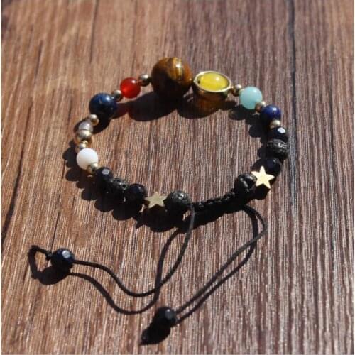 Eight planets in the solar system braided bracelet Milky Way Guardian star natural stone beads bracelet 120pcs/lot