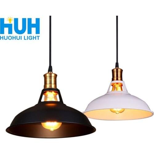 Industrial Vintage iron Pendant lamp Dia 27cm Edison LED Bulb Restaurant/Bar/Coffee/Bed Room Retro American Iron Pendant Lamp