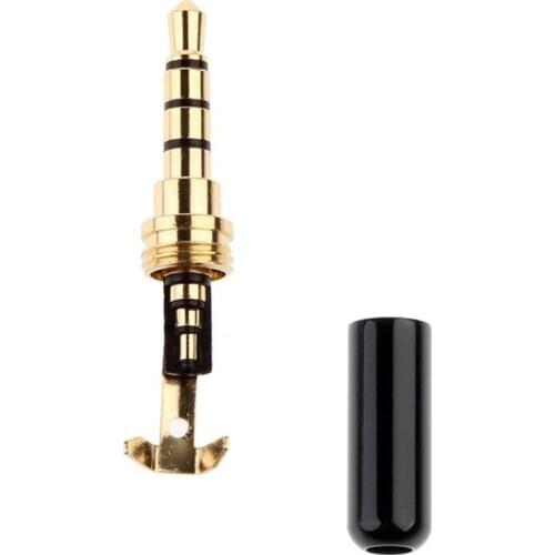 3.5 mm Plug Audio Jack 4 Pole Gold Plated Earphone Adapter Socket for DIY Stereo Headset Earphone Headphone for Repair