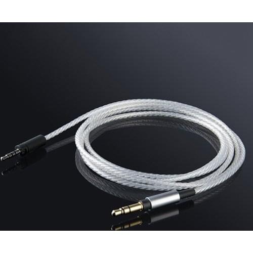 Replacement Audio Cable for Sennheiser Momentum 1.0 2.0 Headphones Headset Silver Plated Cable Cords for IPhone Xiaomi Samsung