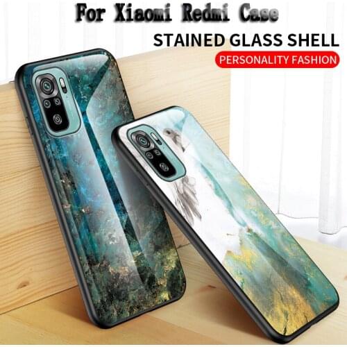 Marble Pattern Glass Case For poco x3 nfc F3 For Xiaomi mi 10t pro mi 8 9 10 Lite Pro Note 9 5GPhone Case Cover