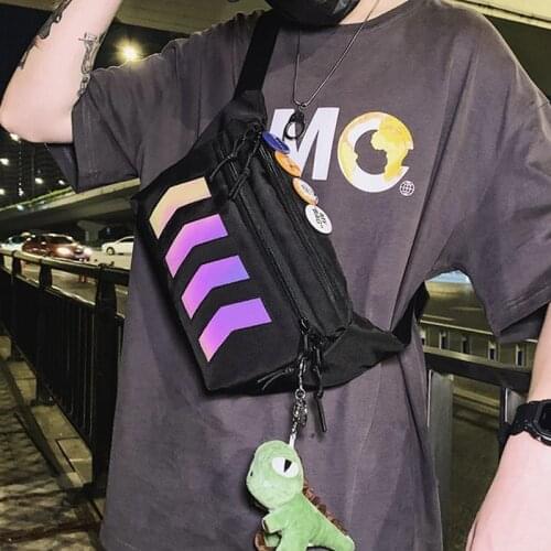 Reflective Chest Bag Hip-Hop Large Capacity Crossbody Bags Unisex Fashion Tactical Multi-purpose Chest Bags For Man