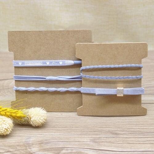 Zerong 50pcs blank paper hair clip Display Cards two size kraft jewelry hair accessories pakcage paper card