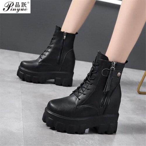 Martins boots womens new temperament England wind autumn 2019 new slim motorcycle thick bottom heighten short boots