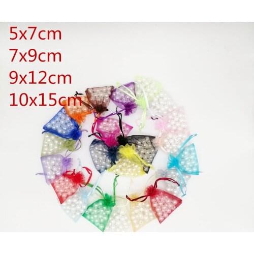 100pcs 5x7 7x9 9x12 10x15 Jewellery Bag Organza Jewelry Bags Jewelry Packaging Drawstring Gift Packaging For Jewelry Pouches