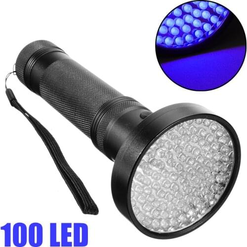 100LED UV flashlight Torch Light Ultraviolet Blacklight Flashlight Lamp Torch Inspection Light for Home Outdoor Accessories
