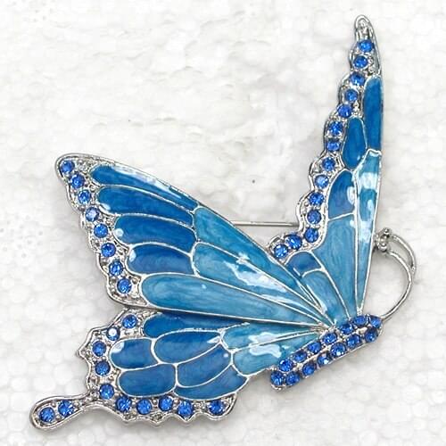 12pcs/lot Wholesale Fashion brooch Rhinestone Butterfly Enamel Pin brooches C102038