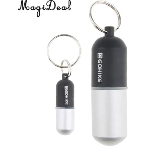2pcs Waterproof Aluminum Pill Storage Box Keychain Tablet Holder Case