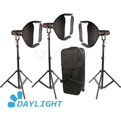 3 Pcs CAME-TV Boltzen 18800lux/1m 30w Fresnel Fanless Focusable LED Bi-color Package Led video light