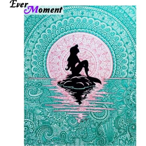 Ever Moment 3D Daimond Painting Girl Meditation Yoga 5D Rhinestone Art DIY Diamond Embroidery Full Portrait Mosaic Decor ASF876