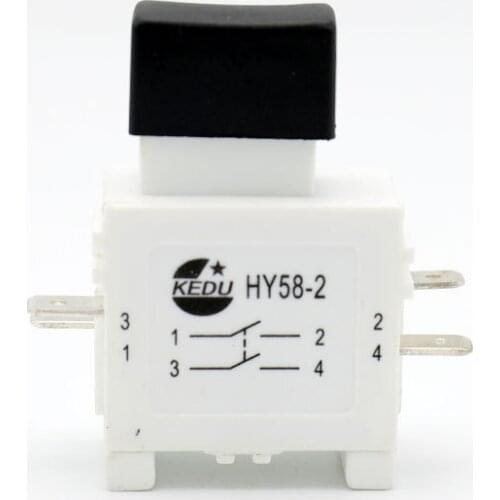 KEDU HY58-2 4 Pins Trigger Switch On Off Push Button Switches with Brake for Electric Power Tool Equipment AC 125/250V 16/19A