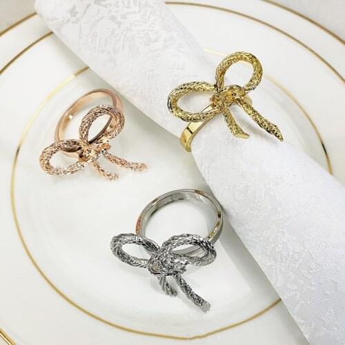 8Pcs/Lot Butterfly Bow Tie Napkin Rings For Bar Wedding Restaurant Christmas Home Party Dinner Valentines Day Buckle Decoration