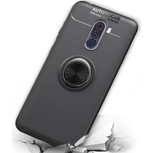 IMIDO Phone Case Carbon Fiber Shockproof Flexible TPU Rubber Brushed Drawing Cover Case for Xiaomi Pocophone F1 Poco F1