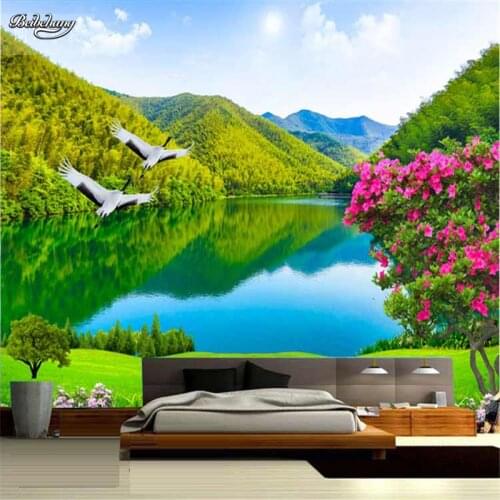 Beibehang Large mural living room TV backdrop waterproof wallpaper mural wallpaper sofa background scenery Chinese garden