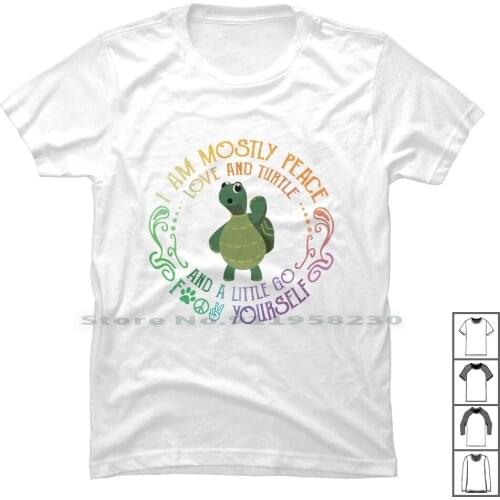 I Am Mostly Peace Love And Turtle T Shirt 100% Cotton Animals Turtle Peace Love I Am Ace St Am Animals Love