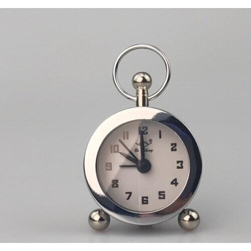 Creative metal clock 5cm student bedside mini alarm clock home decoration