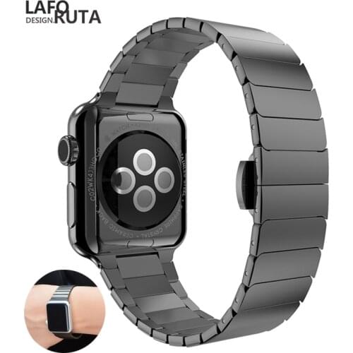 Lforuta Link Watch Band for Apple Watch Series 6 5 4 3 2 Stainless Steel Strap Sport Bracelet for iWatch SE 44mm 42mm 38mm 40mm